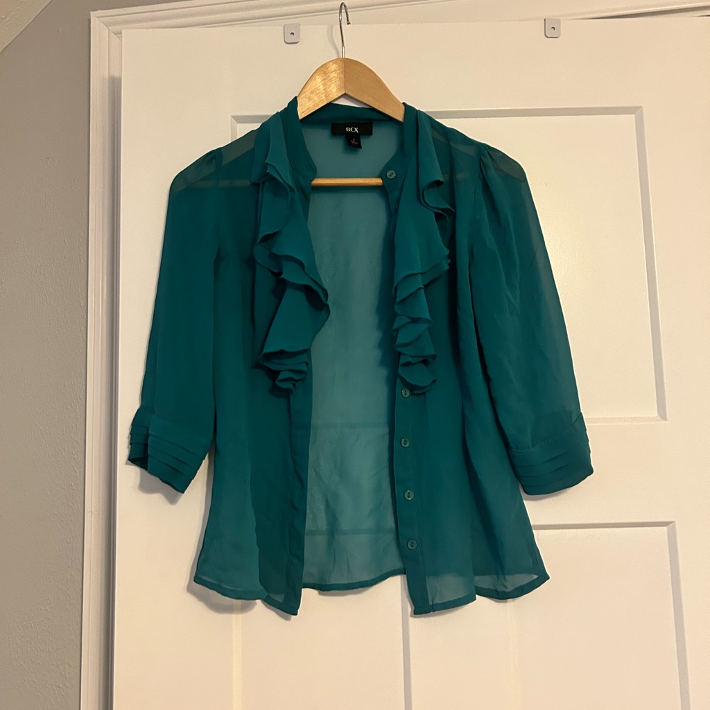 Bcx Small Sheer Blue Top